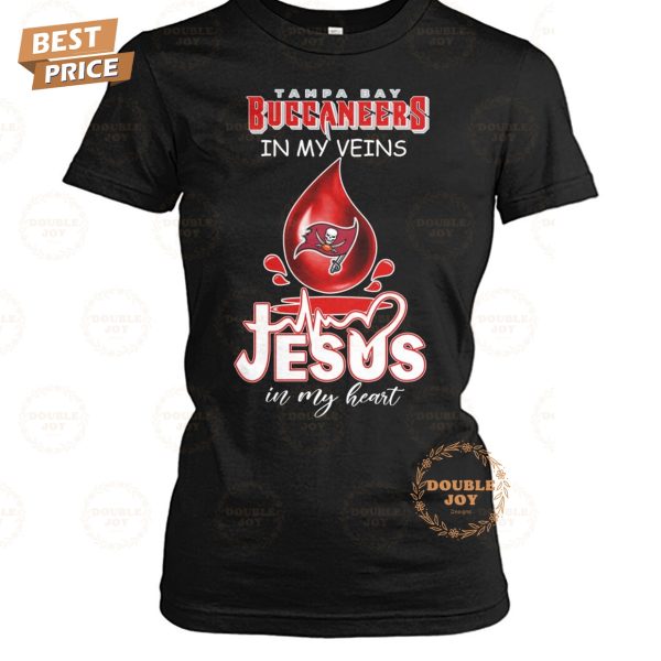 NFL Tampa Bay Buccaneers In My Veins Jesus In My Heart T-Shirt