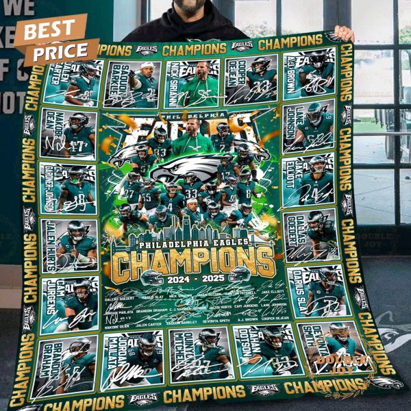 NFL Philadelphia Eagles Champions 2024-2025 Fleece Blanket