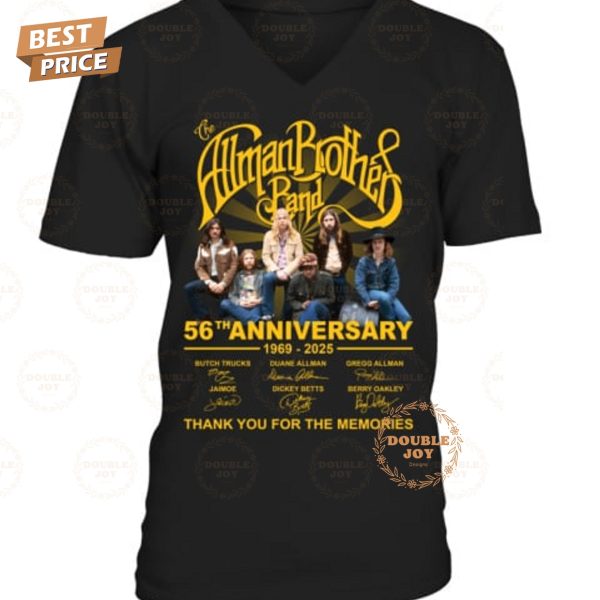 The Allman Brothers Band 56th Anniversary 1969-2025 Thank You For The Memories T-Shirt