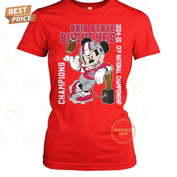 Ohio State Buckeyes NCAA X Mickey Mouse 2024-25 CFP National Championship T-Shirt