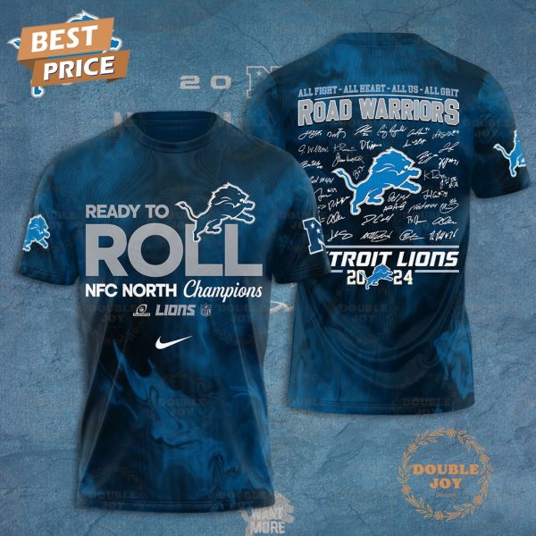 Ready To Roll NFC North Champions NFL Detroit Lions 2024 All Right – All Heart – All Us – All Grit Road Warriors Hoodie