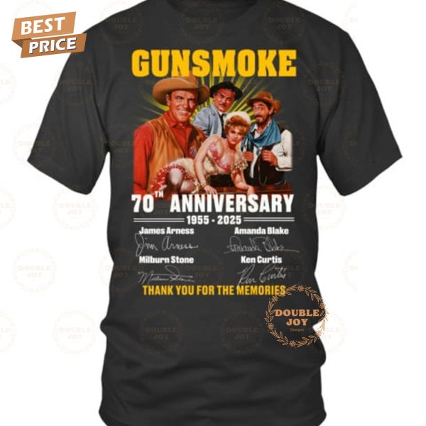 Gunsmoke 70th Anniversary 1955-2025 Thank You For The Memories T-Shirt