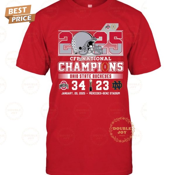 2025 CFP National Champions Ohio State Buckeyes NCAA Mercedes-Benz Stadium T-Shirt