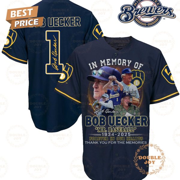 In Memory Of Bob Uecker “Mr.Baseball” 1934-2025 Forever In Our Hearts Thank You For The Memories Baseball Jersey