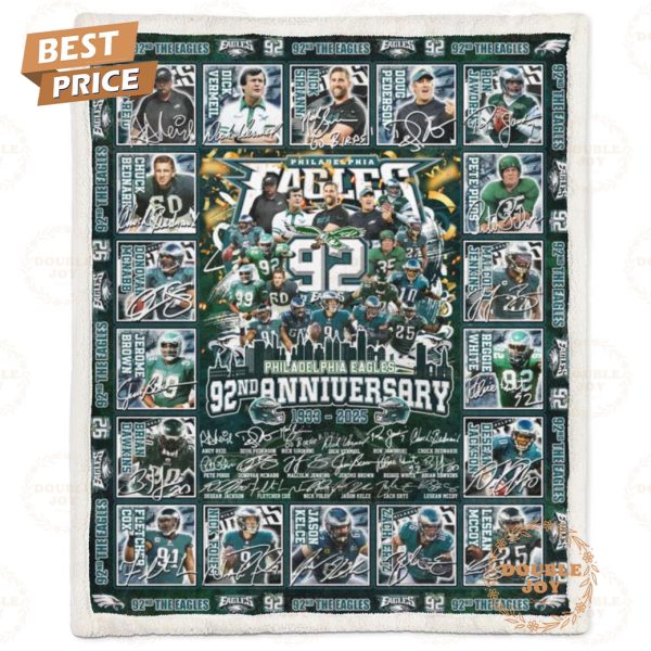 NFL Philadelphia Eagles 92nd Anniversary 1933-2025 Fleece Blanket