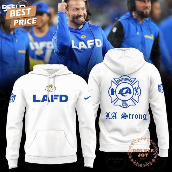 LAFD NFL Los Angeles Rams Firefighter “LA Strong” Hoodie – White