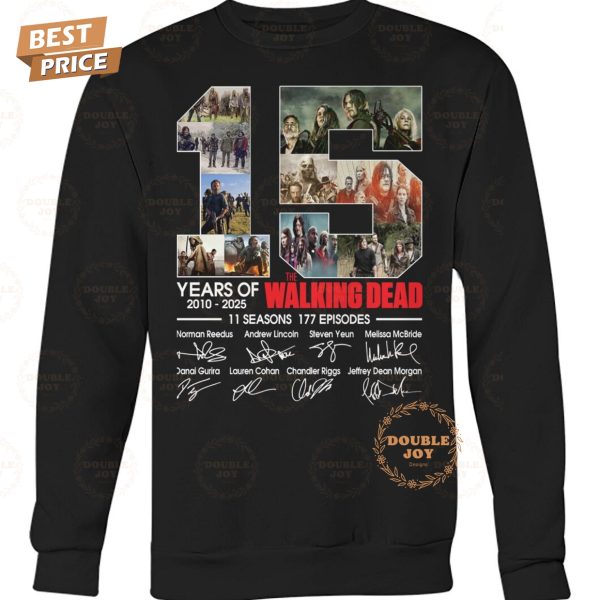 The Walking Dead 15 Years Of 2010-2025 11 Seasons 177 Episodes T-Shirt