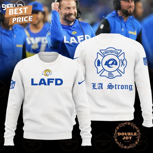 LAFD NFL Los Angeles Rams Firefighter “LA Strong” Hoodie – White