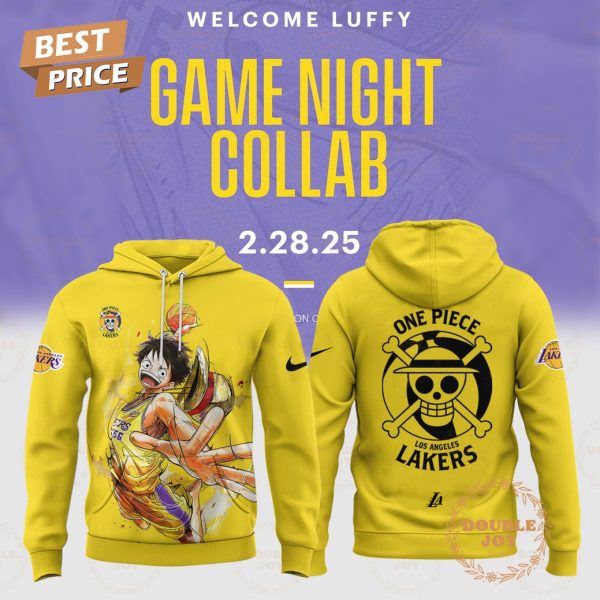 NBA Los Angeles Lakers Welcome Luffy Game Night Collab Hoodie – Yellow