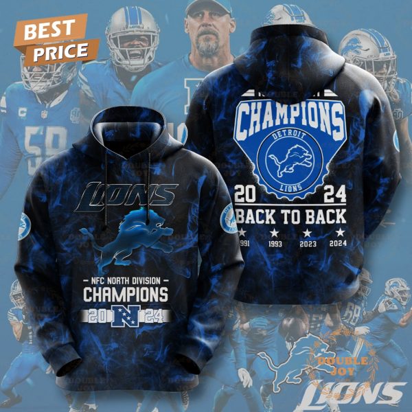 NFC North Champions 2024 Back To Back 4X NFL Detroit Lions Hoodie