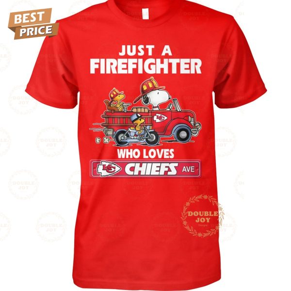 NFL Kansas City Chiefs Just A FireFighter Who Loves Snoopy T-Shirt