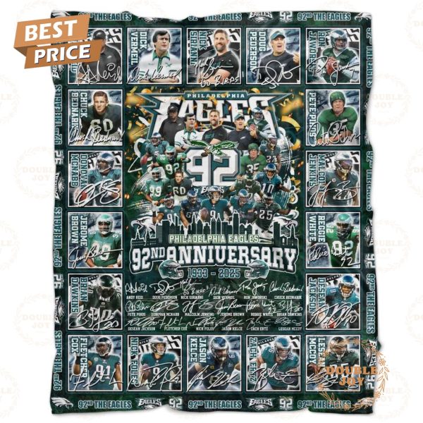 NFL Philadelphia Eagles 92nd Anniversary 1933-2025 Fleece Blanket