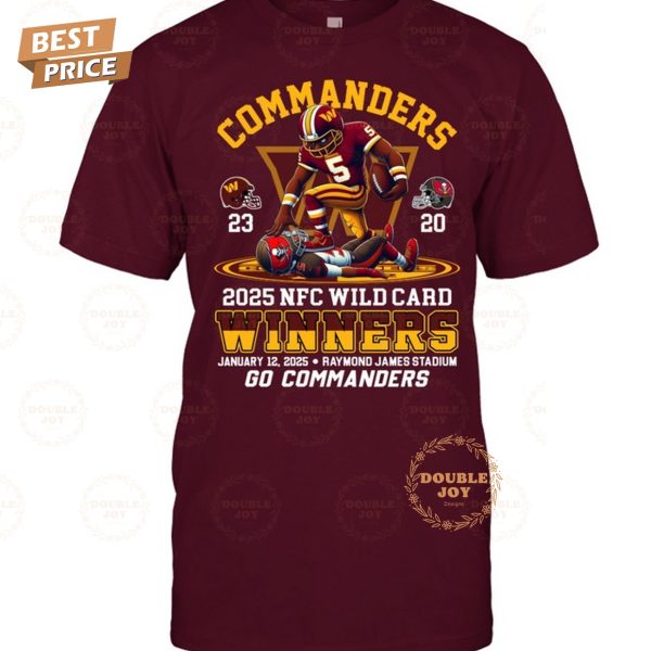 NFL Washington Commanders 2025 NFC Wild Card Winners, Go Commanders T-Shirt