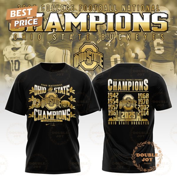 2025 College Football National Champions Ohio State Buckeyes NCAA “Nine-Times” T-Shirt, Hoodie