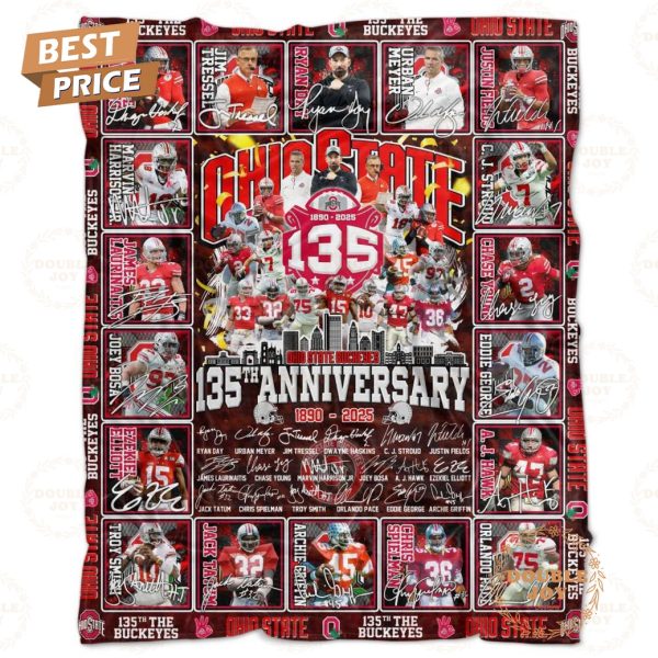 Ohio State NCAA 135th Anniversary 1890-2025 New Design Fleece Blanket