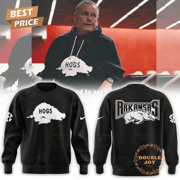 NCAA Arkansas Razorbacks “Hogs” Black Design Hoodie