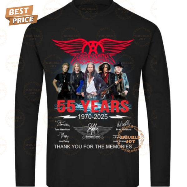 Aerosmith 55 Years 1970-2025 Thank You For The Memories T-Shirt