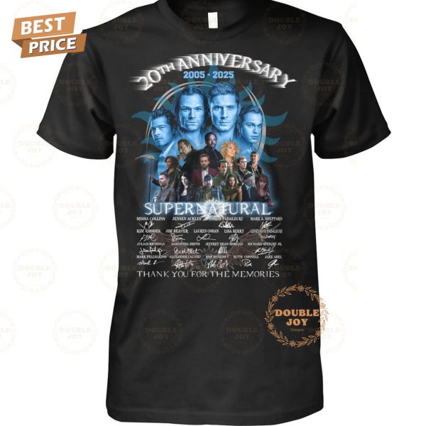 Supernatural 20th Anniversary 2005-2025 Thank You For The Memories T-Shirt