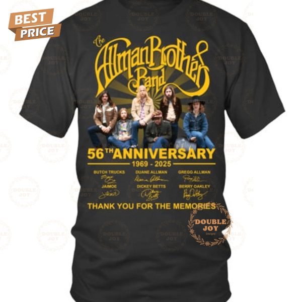 The Allman Brothers Band 56th Anniversary 1969-2025 Thank You For The Memories T-Shirt