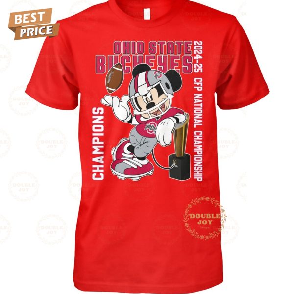 Ohio State Buckeyes NCAA X Mickey Mouse 2024-25 CFP National Championship T-Shirt