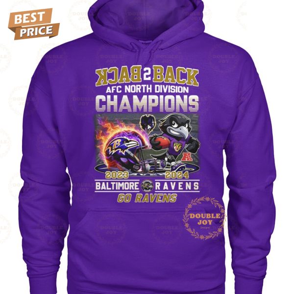 Back 2 Back AFC North Division Champions 2023-2024 NFL Baltimore Ravens “Go Ravens” T-Shirt