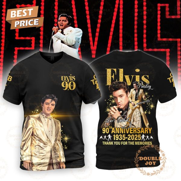 Elvis Presley 90th Anniversary 1935-2025 Thank You For The Memories T-Shirt, Hoodie