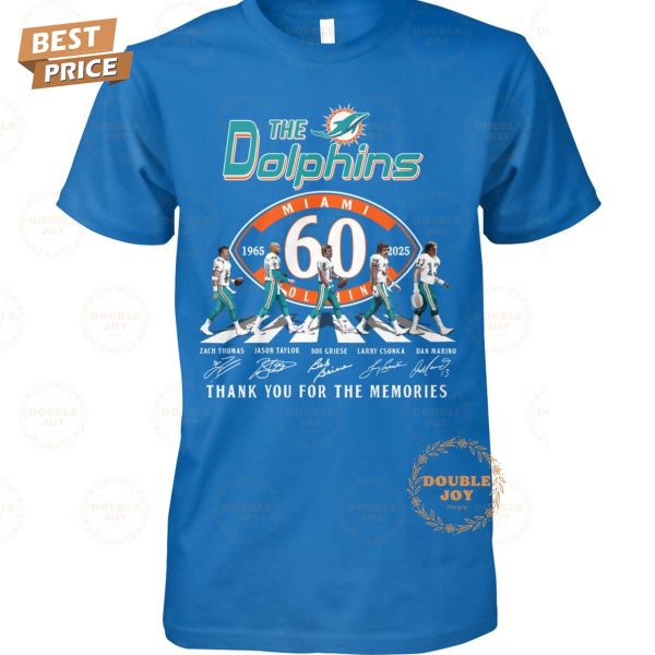 NFL Miami Dolphins 60th 1965-2025 Thank You For The Memories T-Shirt