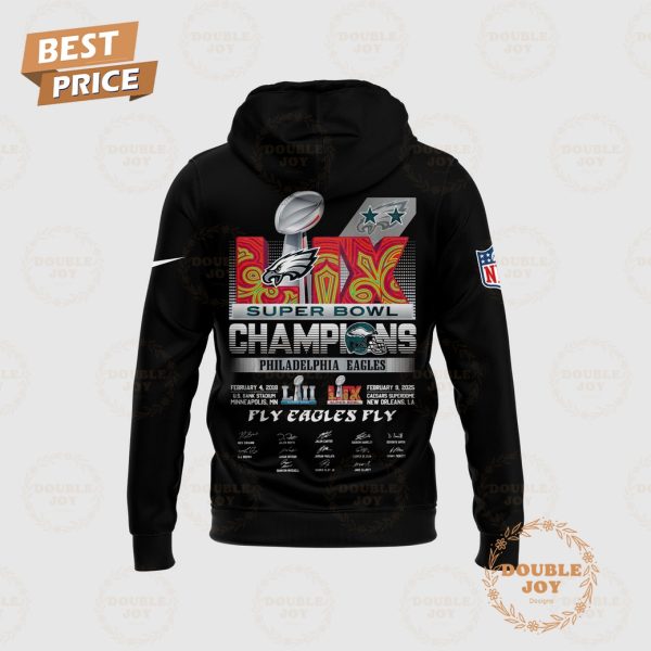 Fly Eagles Fly’ Philadelphia Eagles NFL LIX Super Bowl Champions Limited Edition Hoodie – Black