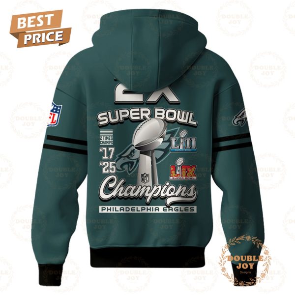 2X Super Bowl Champions LII And LIX Philadelphia Eagles NFL Limited Edition Hoodie – Blue