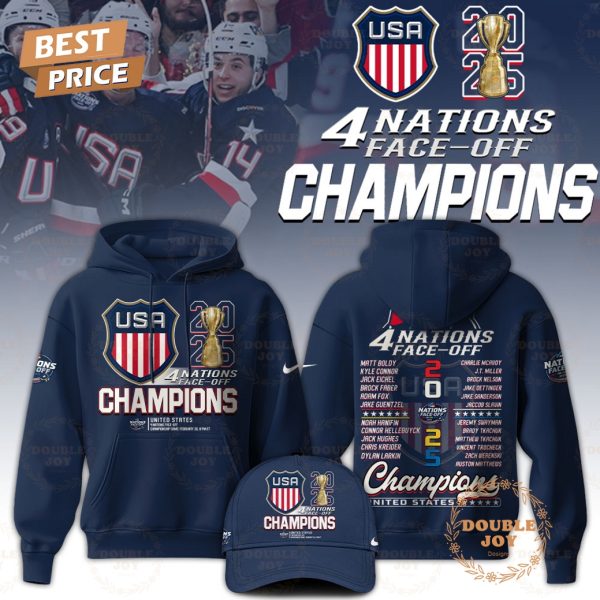 2025 USA Hockey 4 Nations Face-Off Champions New Edition Hoodie