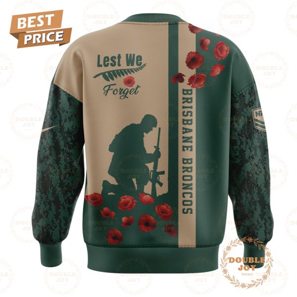 Brisbane Broncos We Will Remember Anzac Day Hoodie