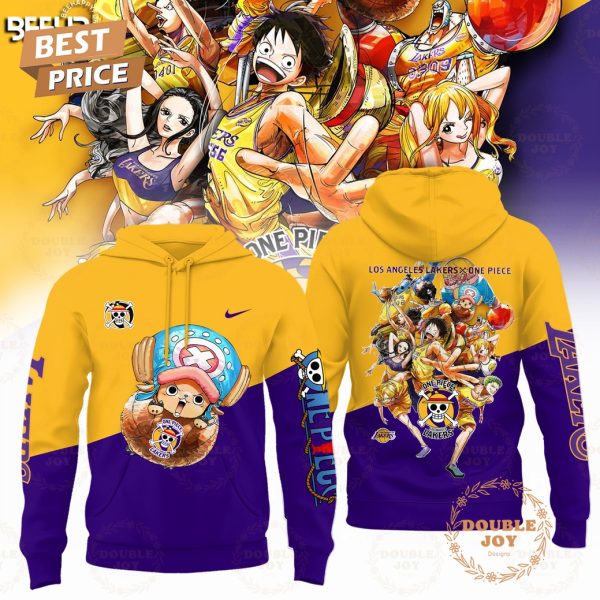 Los Angeles Lakers NBA x Tony Tony Chopper One Piece 2025 Yellow And Purple Design Hoodie