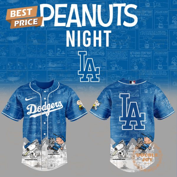 Los Angeles Dodgers MLB Peanuts Night 75th Anniversary Baseball Jersey