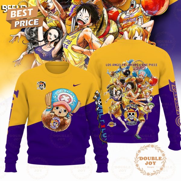 Los Angeles Lakers NBA x Tony Tony Chopper One Piece 2025 Yellow And Purple Design Hoodie