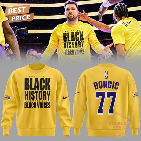 Los Angeles Lakers X Luka Doncic Built By Black History Elevated By Black Voices Limited Edition Hoodie