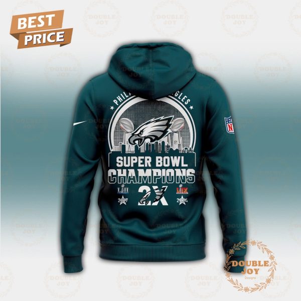 Philadelphia Eagles NFL Super Bowl Champions 2X 2024 Limited Edition Hoodie – Blue