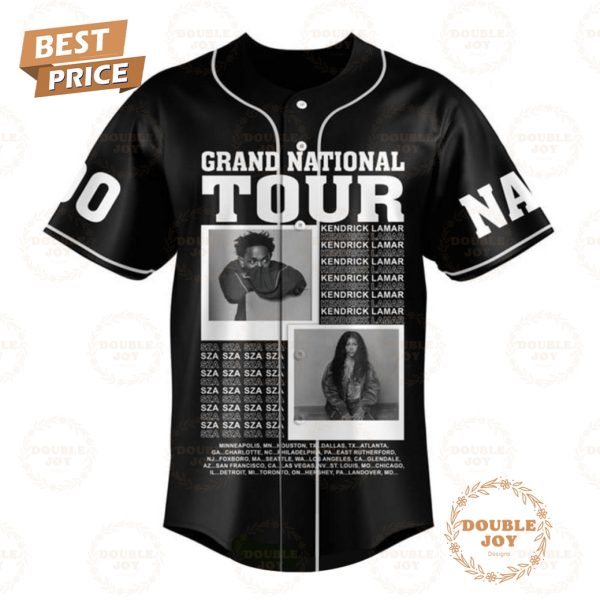 Grand National Tour 2025 Kendrick Lamar And SZA Custom Name Limited Edition Baseball Jersey