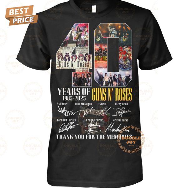 40 Years Of 1985-2025 Guns N’ Roses Thank You For The Memories T-Shirt