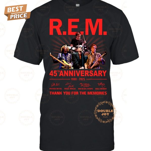 R.E.M 45th Anniversary 1980-2025 Thank You For The Memories T-Shirt