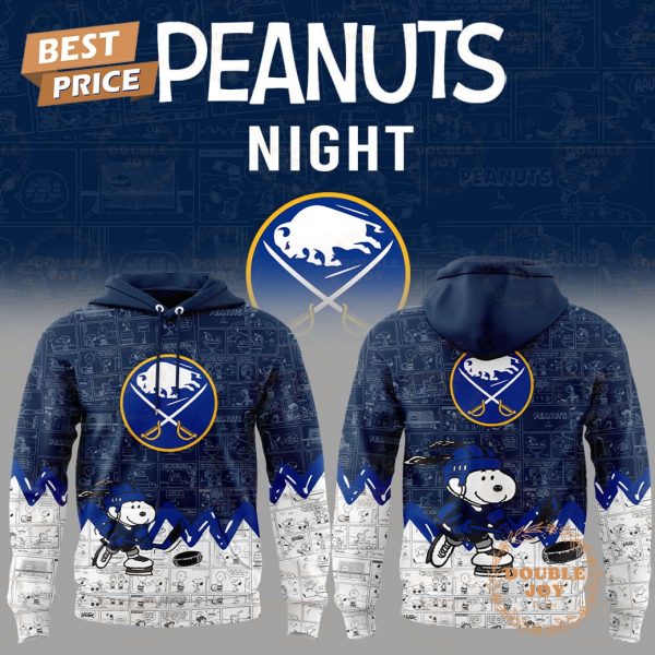 Buffalo Sabres Peanuts Night 75th Anniversary Hoodie – Dark Blue