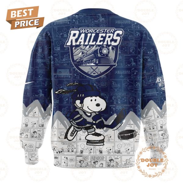 Worcester Railers Peanuts Night 2025 75th Anniversary Hoodie