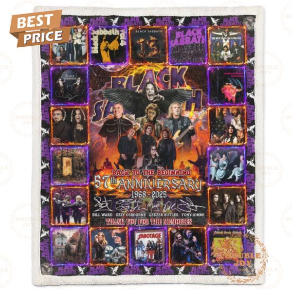 Black Sabbath Back To The Beginning 57th Anniversary 1968-2025 Thank You For The Memories Special Edition Fleece Blanket