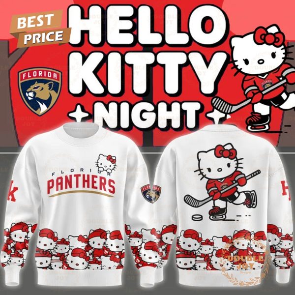 2025 Florida Panthers Hello Kitty Night Limited Edition Hoodie – White