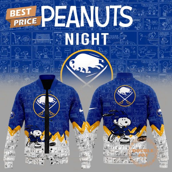 Buffalo Sabres Peanuts Night 75th Anniversary Baseball Jacket – Blue