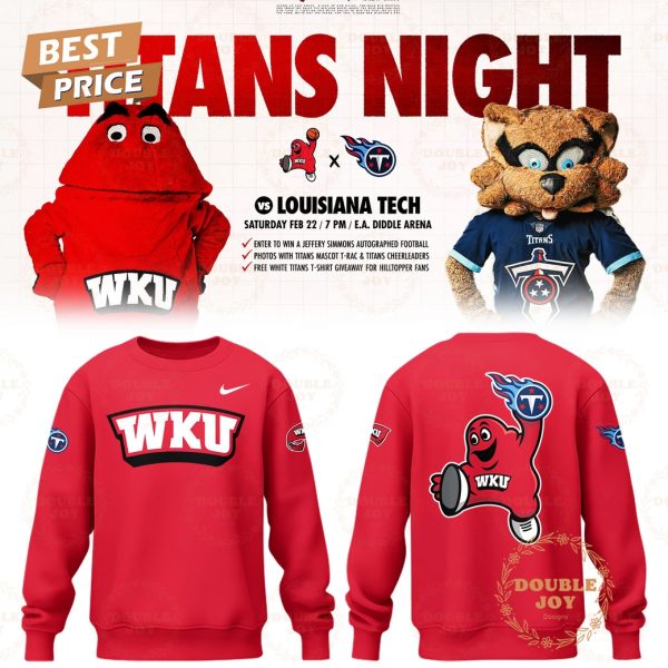 Western Kentucky Hilltoppers NCAA x Tennessee Titans NFL Titans Night 2025 Limited Edition Hoodie