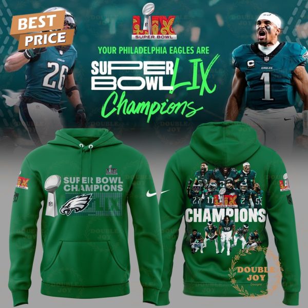 Super Bowl Champions 2025 LIX Philadelphia Eagles NFL Special Edition Hoodie – Green