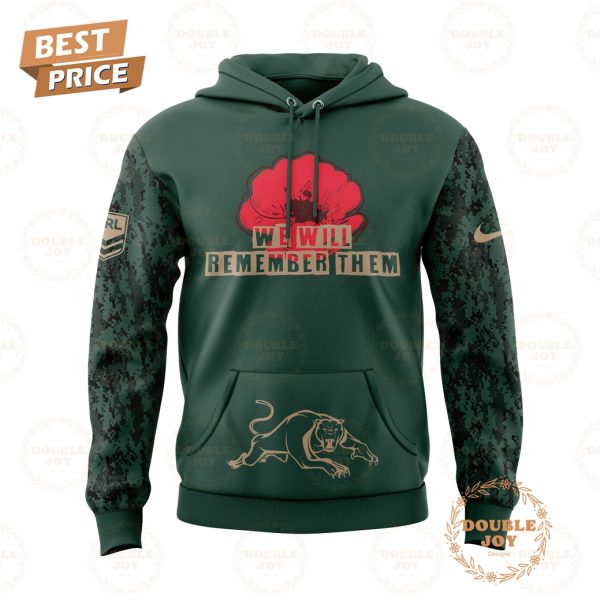 Penrith Panthers We Will Remember Anzac Day Hoodie