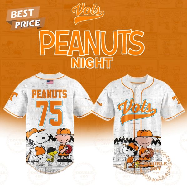 Tennessee Volunteers NCAA Peanuts Night 75th Anniversary Baseball Jersey