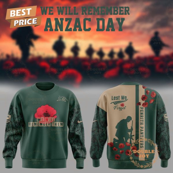 Penrith Panthers We Will Remember Anzac Day Hoodie