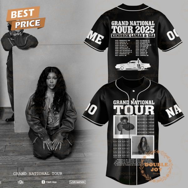 Grand National Tour 2025 Kendrick Lamar And SZA Custom Name Limited Edition Baseball Jersey